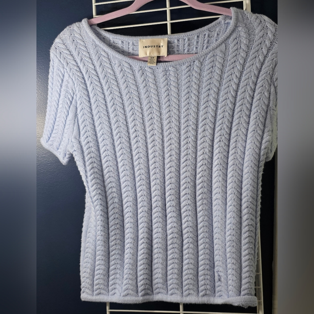 Industry Light Blue Cable Knit Sweater